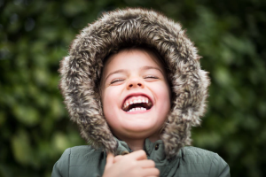 a kid laughing