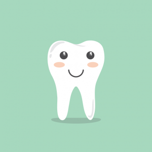 An animated, healthy, smiling tooth