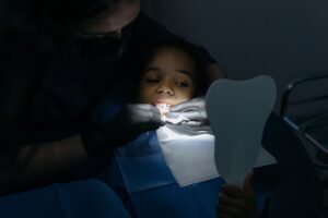 Close-Up of a Girl Having a Checkup at the Dentist