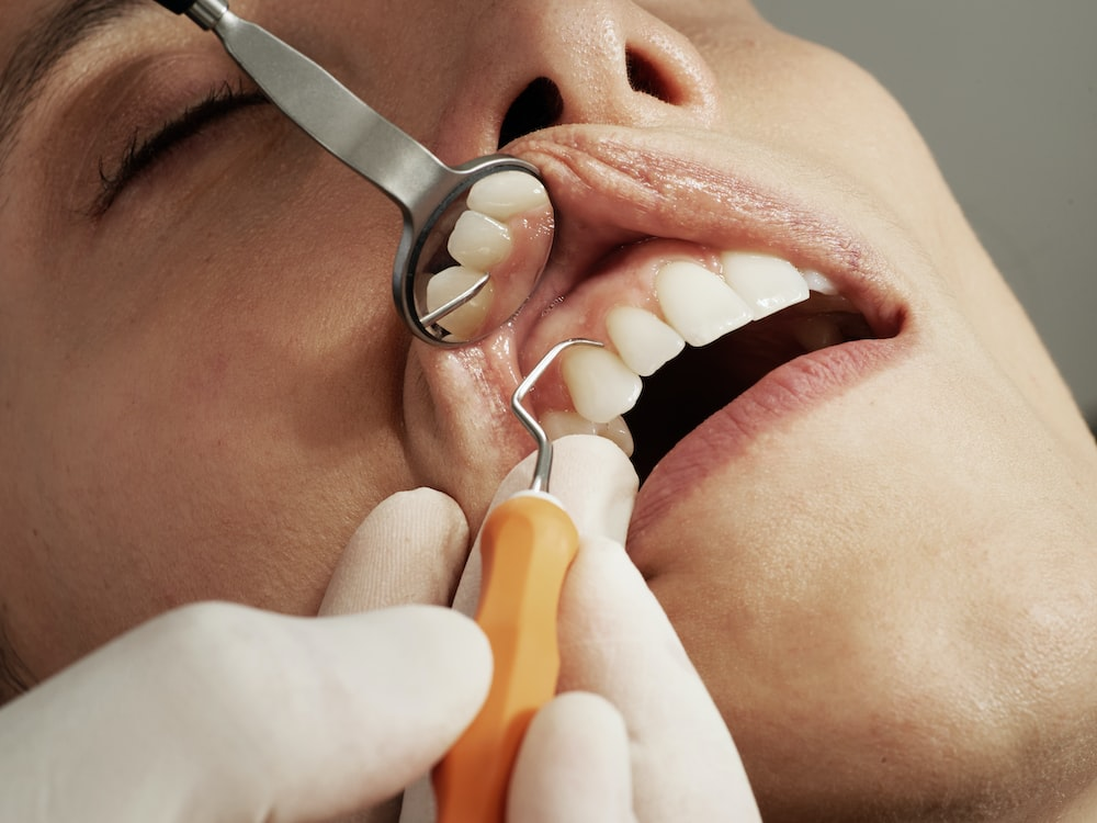 A patient at the dental clinic